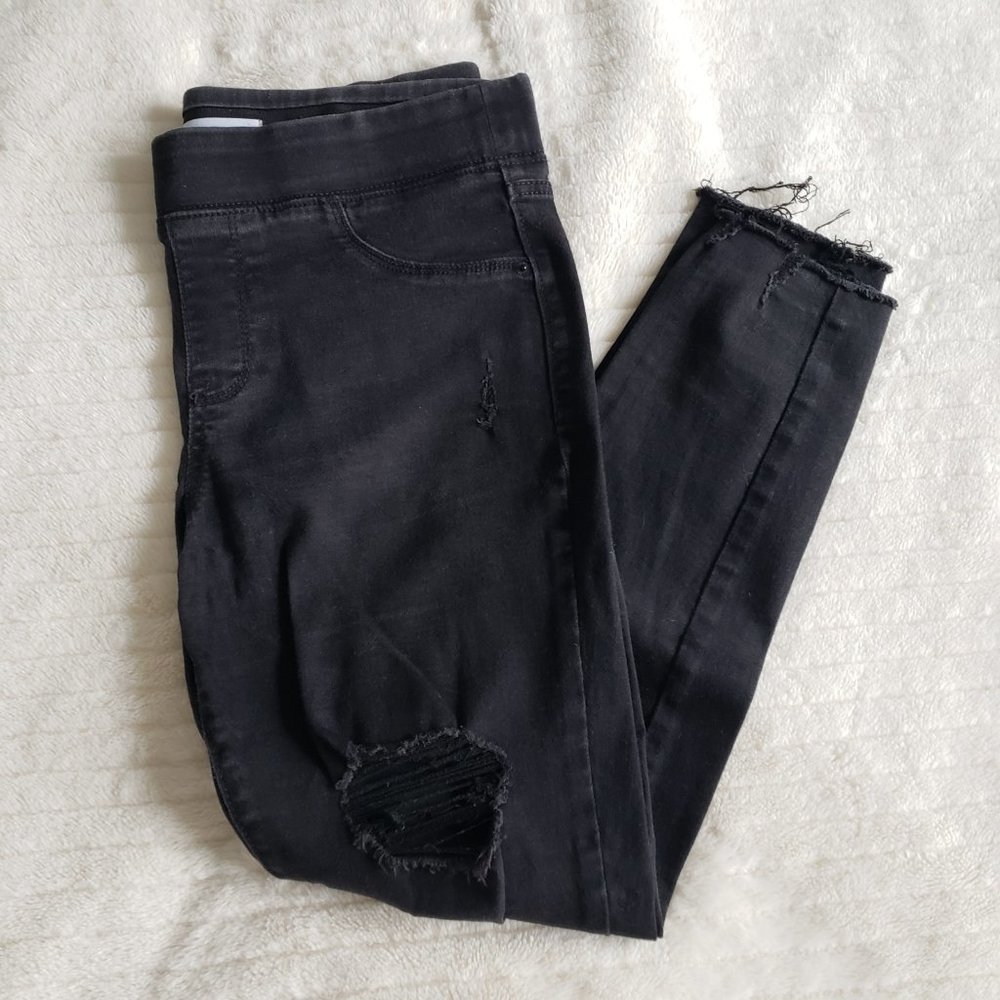 Old Navy Black Distressed Rockstar Jeggings Sz 12